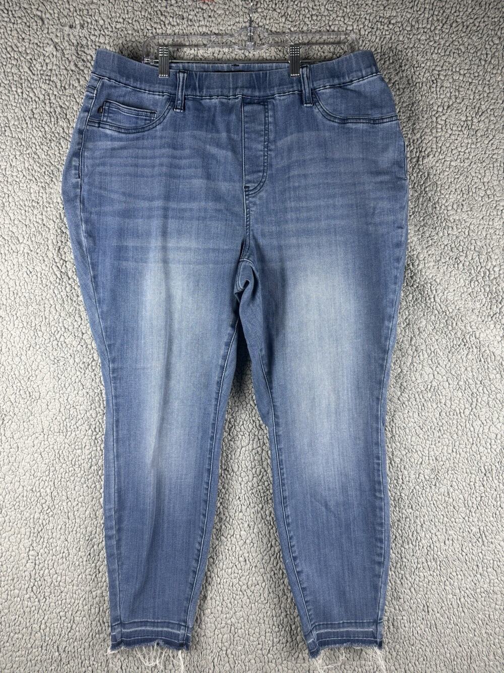 Judy Blue Skinny Jeans Sz 18W Medium Wash Pull On Stretch Denim High Waisted